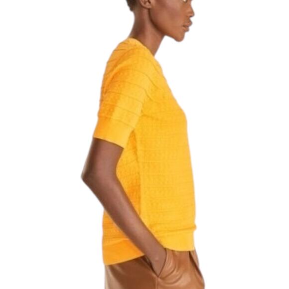 Rebecca Taylor Tech Lace Sweater - Tangerine - Medium - Picture 4 of 15